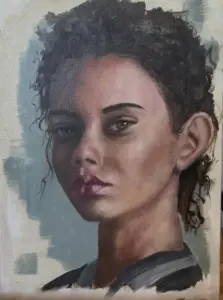a painting of a woman