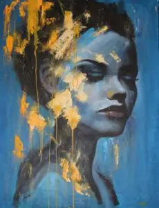 A painting of a woman